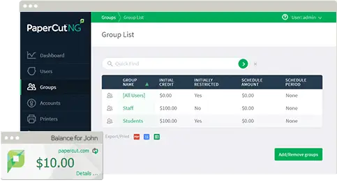 Papercut, Cost Control, (Dealership Name)